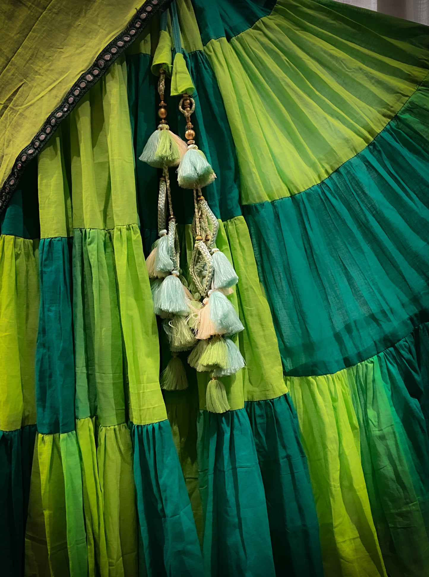 Green Fully flared  navrang Chaniya choli