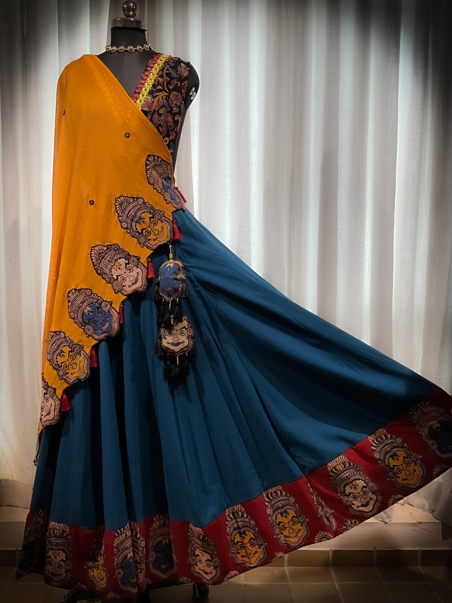 kuchipudi linen blue Navrang Chaniya choli